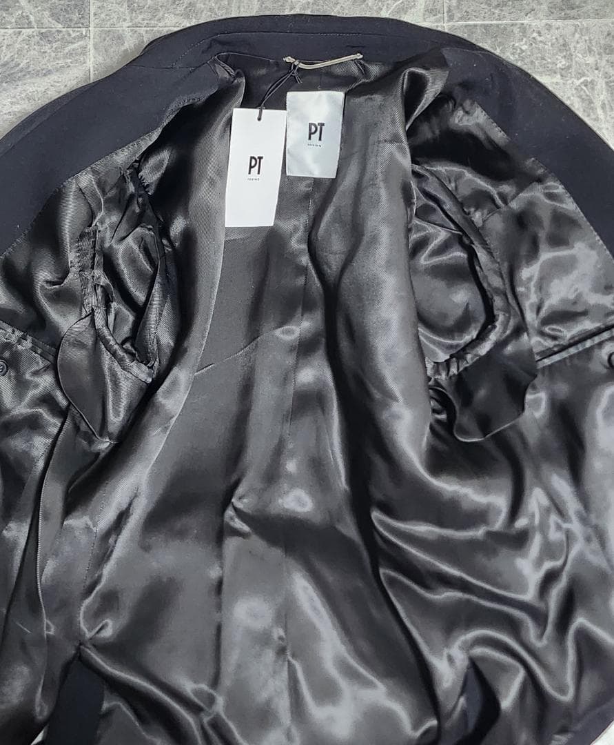 PT TORINO シングルブレザー ブラック ウール 金ボタン