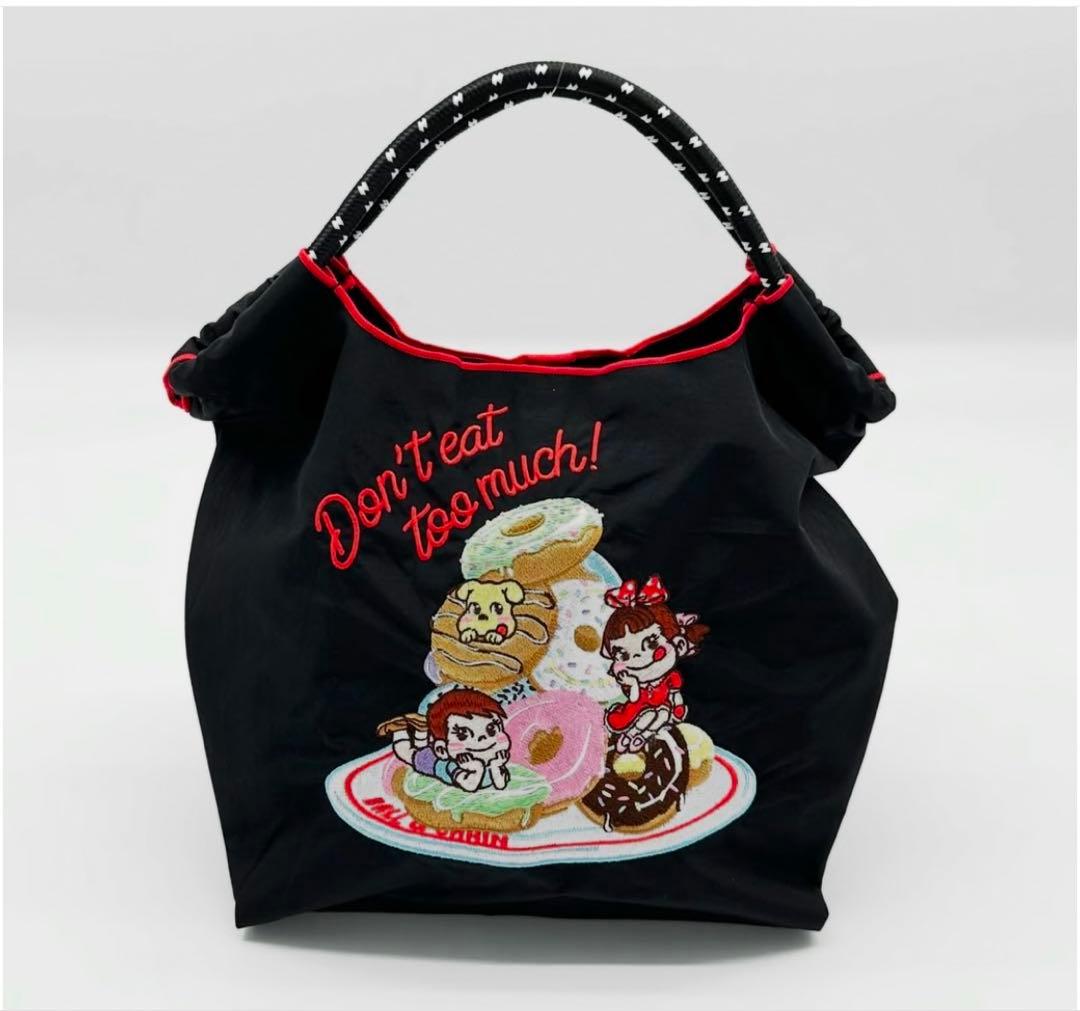 ボール＆チェーン　不二家コラボ　エコバッグ　ブラック　MSサイズ