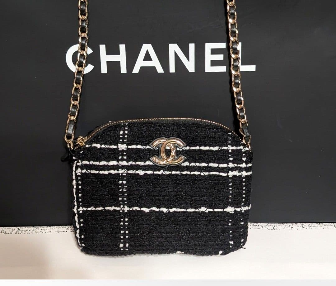 CHANEL ツイード チェーンショルダーバッグ