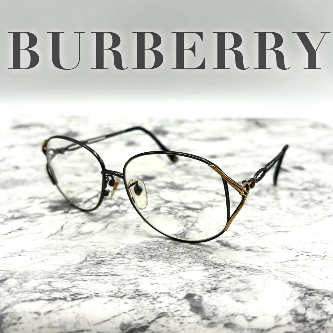 美品　BURBERRY　メガネ　ゴールドフレーム　472　眼鏡　バーバリー