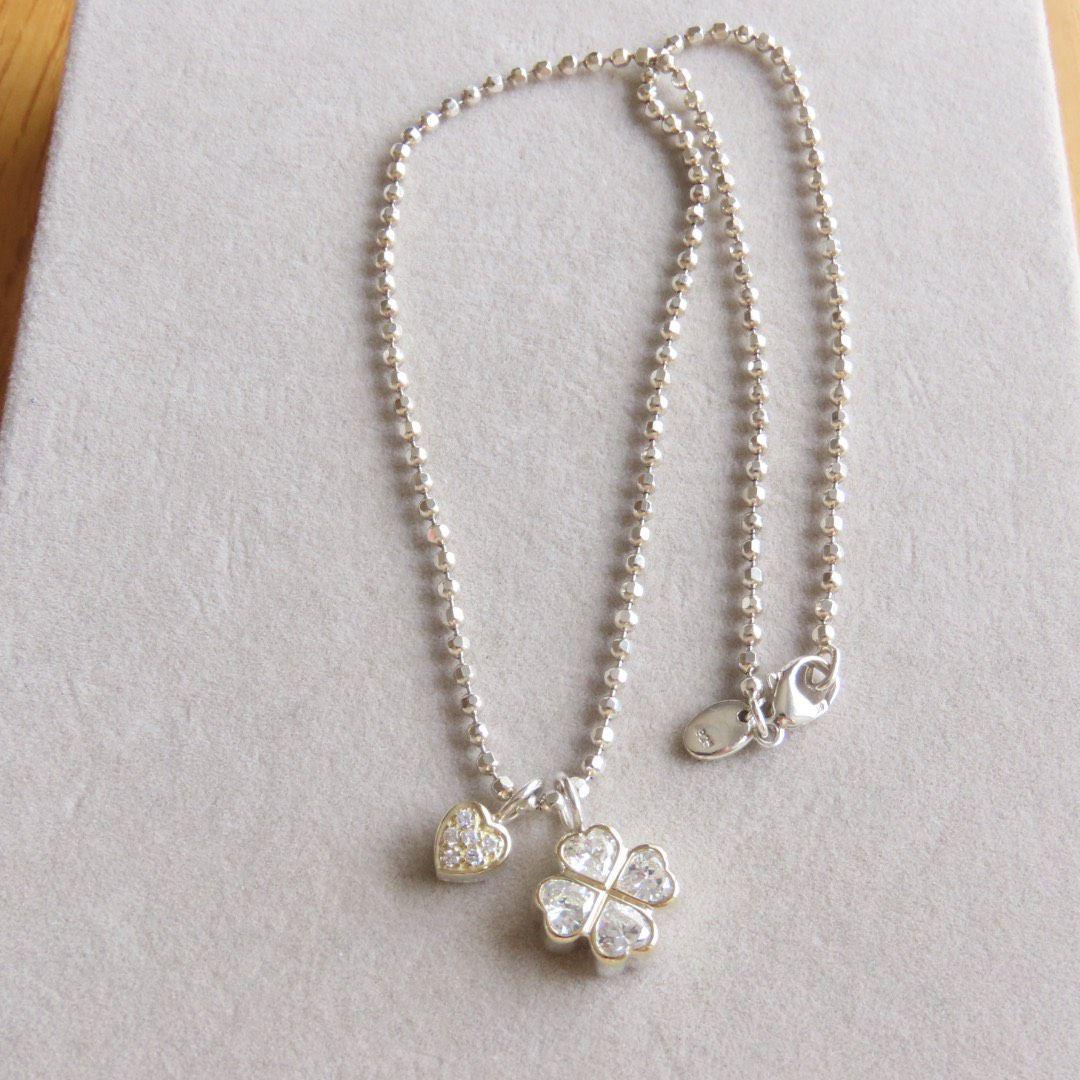 フォリフォリ　750 k18 シルバー　925 ネックレス　クローバー