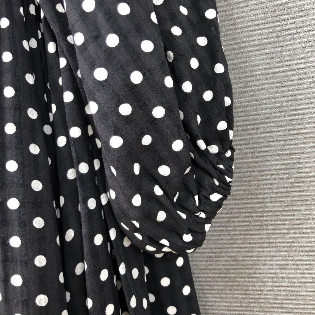 BEARDSLEY ドットギャザーチュニック F ブラック