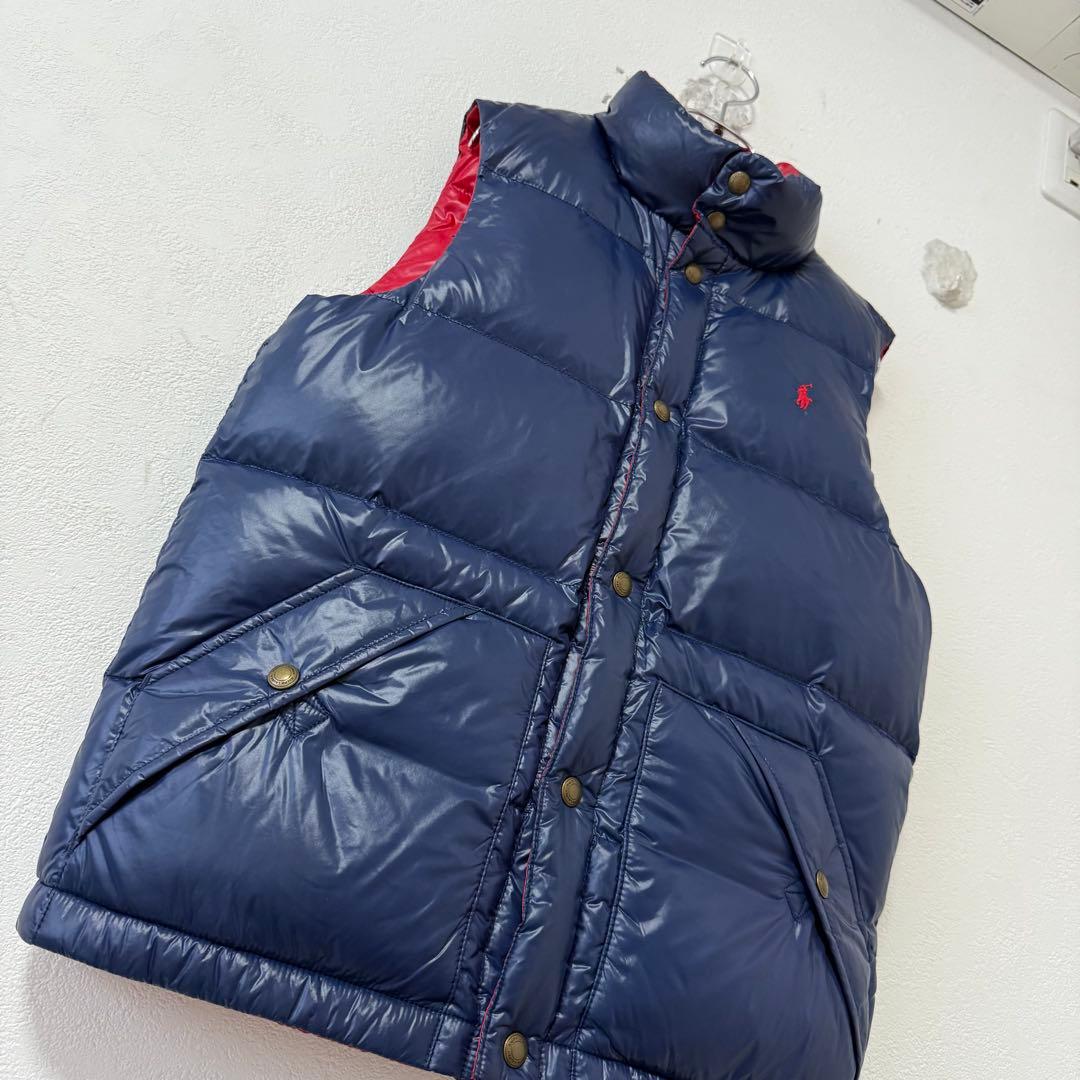 POLO★ポロラルフローレン★ダウンベスト★リバーシブル★赤↔︎ネイビー/紺★SM