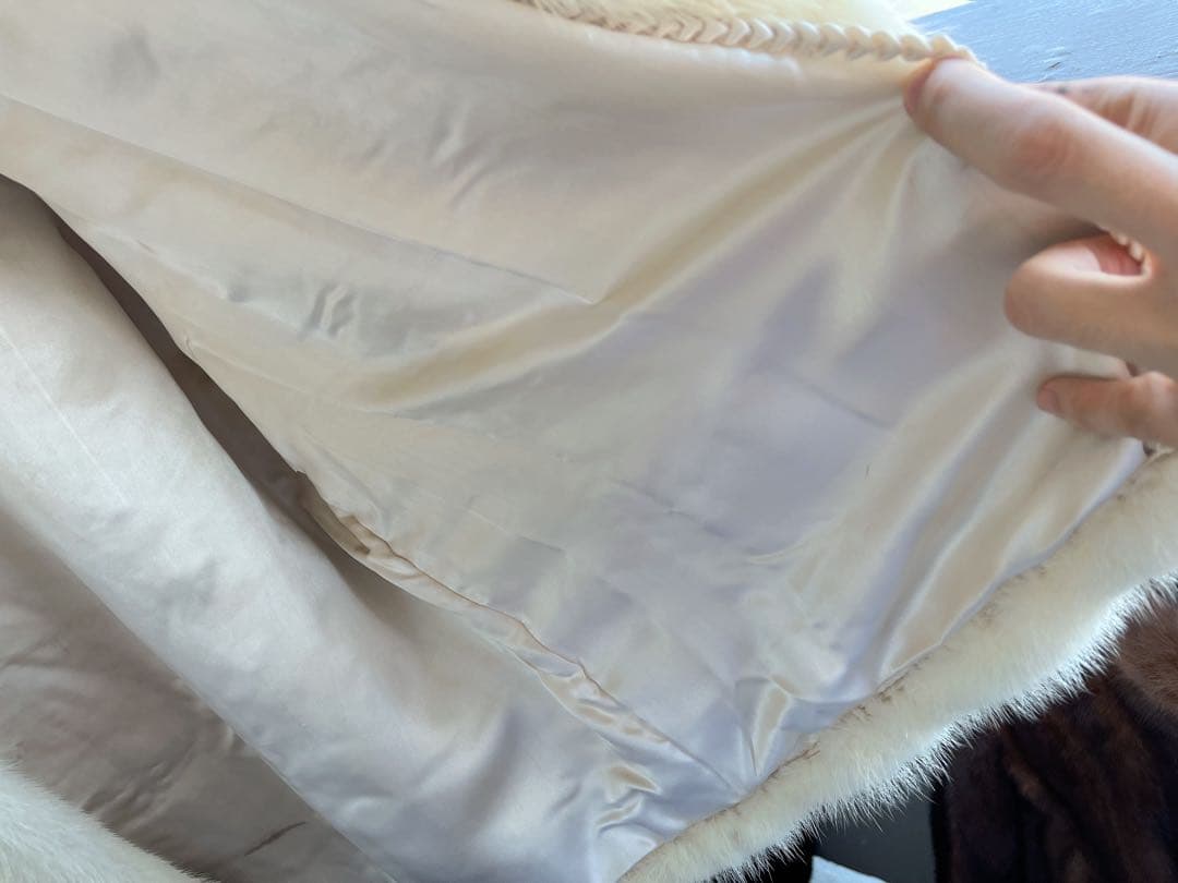 MINK パールミンク 毛皮 コート ホワイト アイボリー