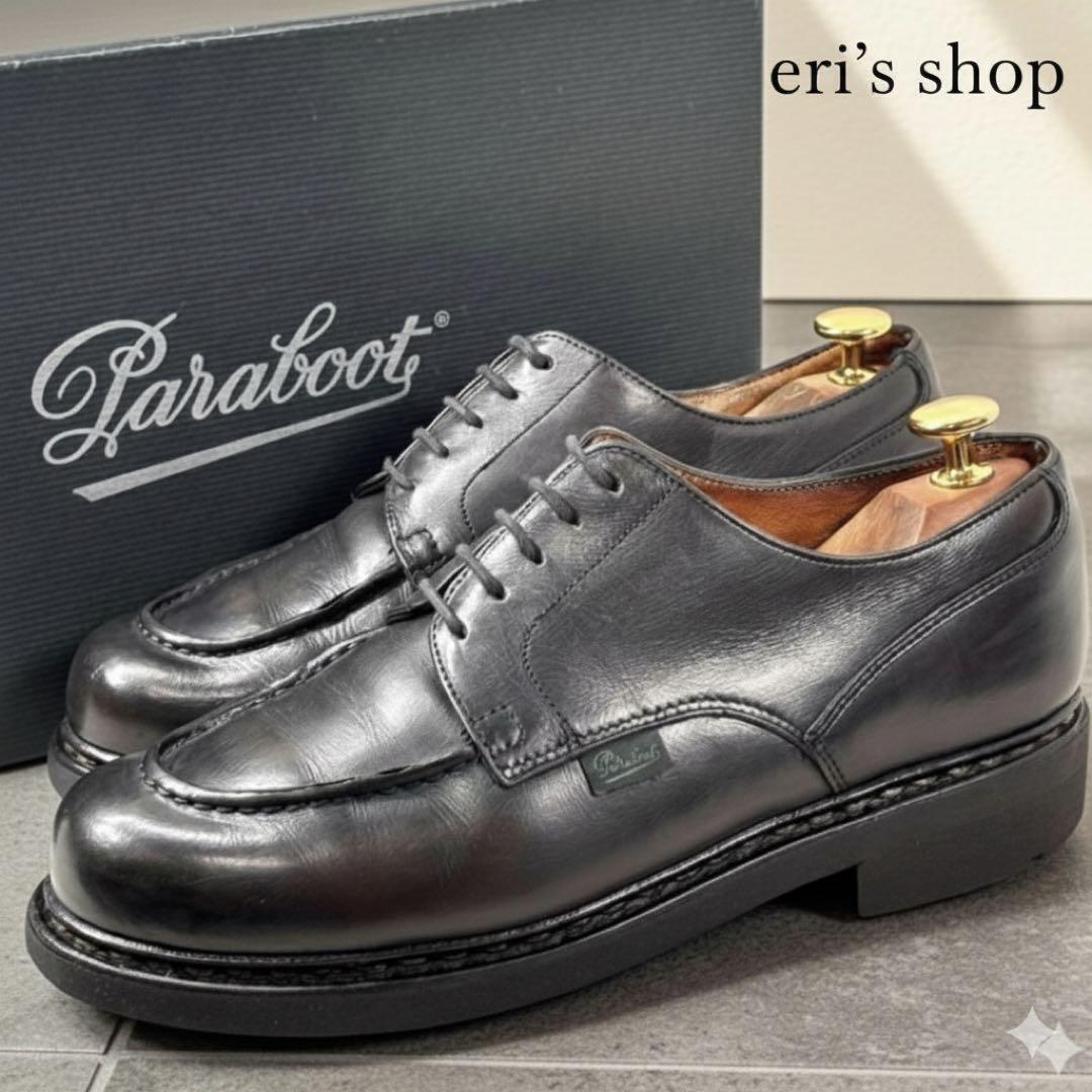 パラブーツ 5.5 24 シャンボード レザー Uチップ ネイビー 紺色