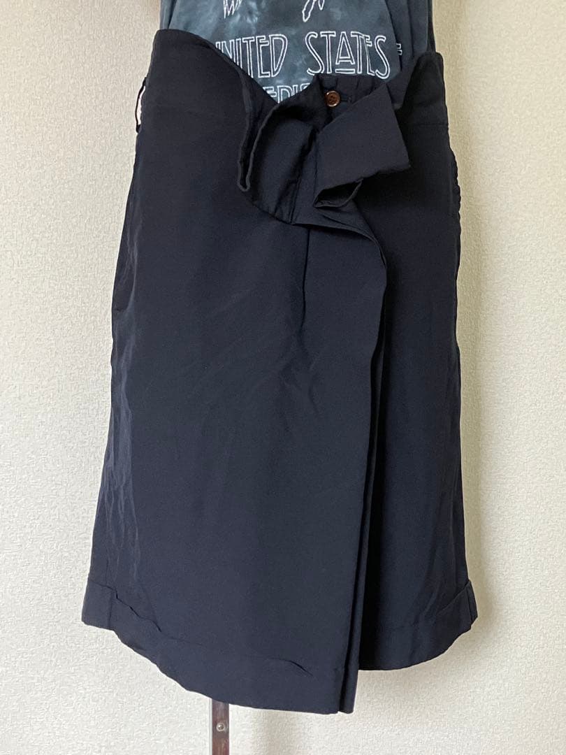 コムデギャルソン ネイビー デザインハーフパンツ ベルト難あり