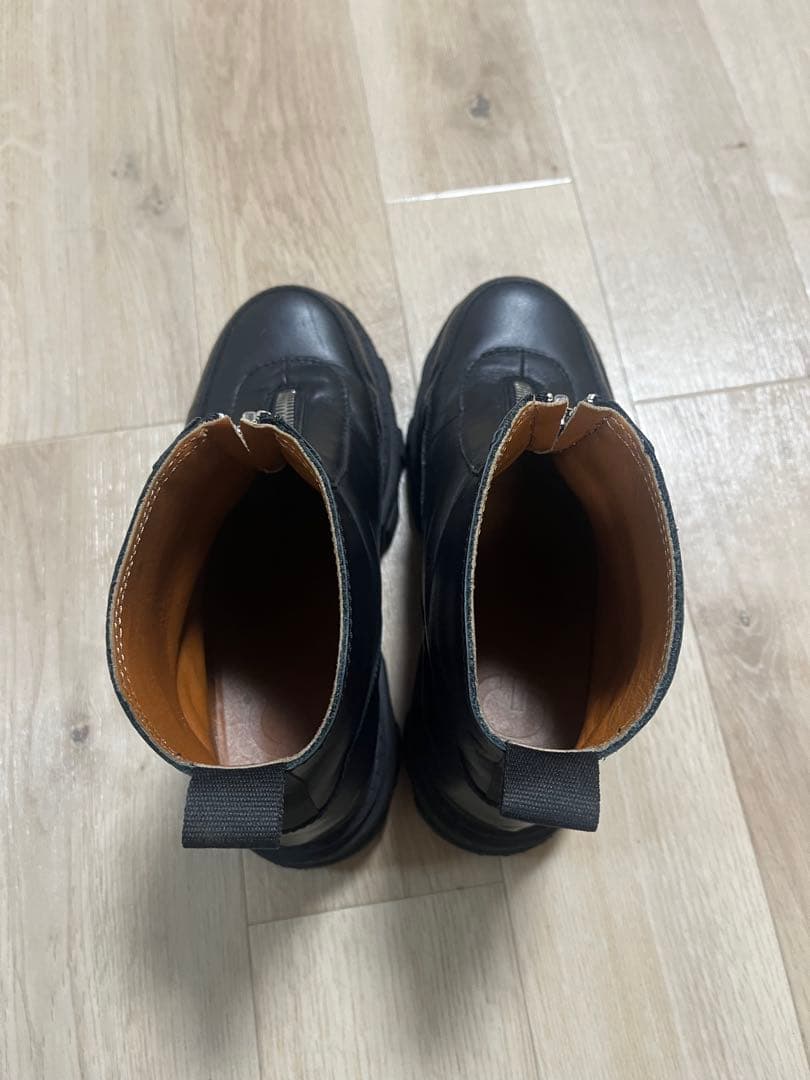 GANNI ガニー チャンキーソールフロントジップアップブーツ 38