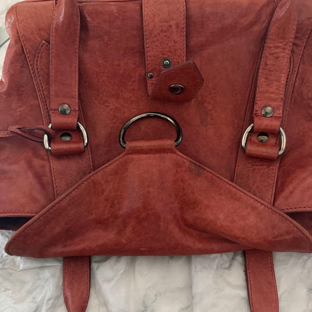 MIU MIU ミュウミュウ シープスキン レザー ブラウン バッグ フラップ付