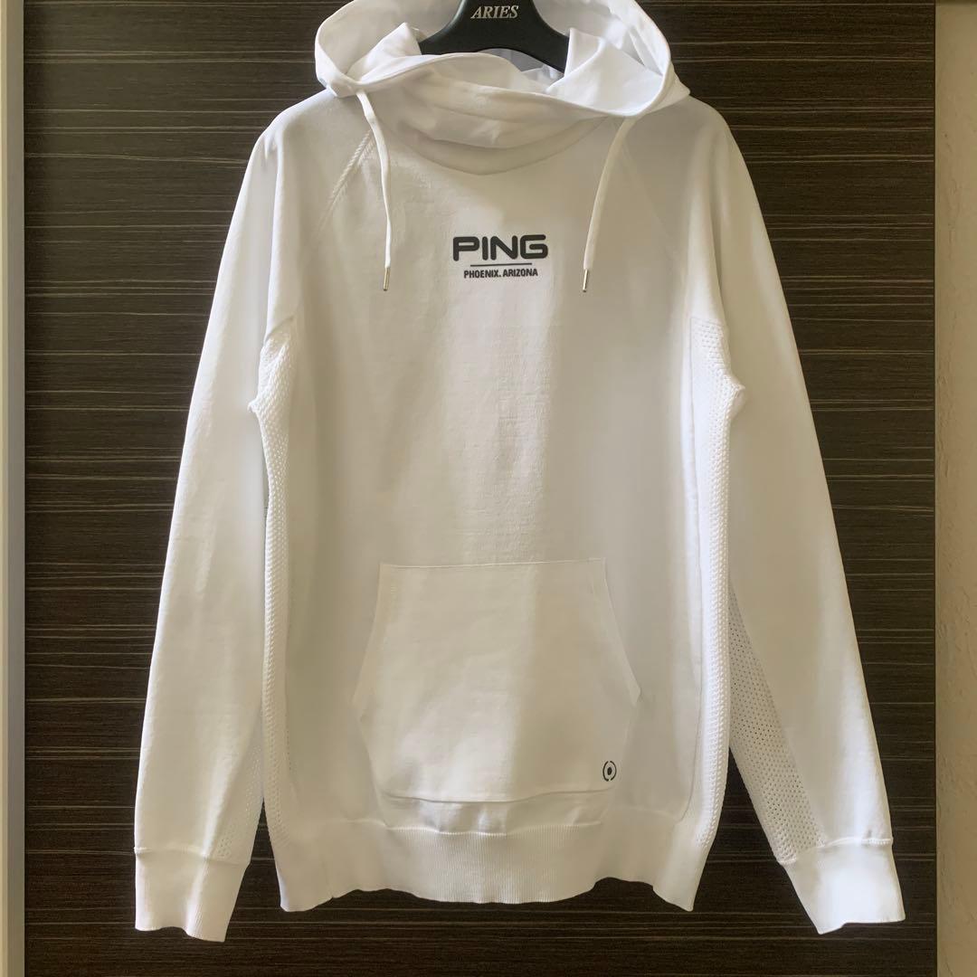【美品】PING ホワイトフーディ メンズ　　パーカー　M