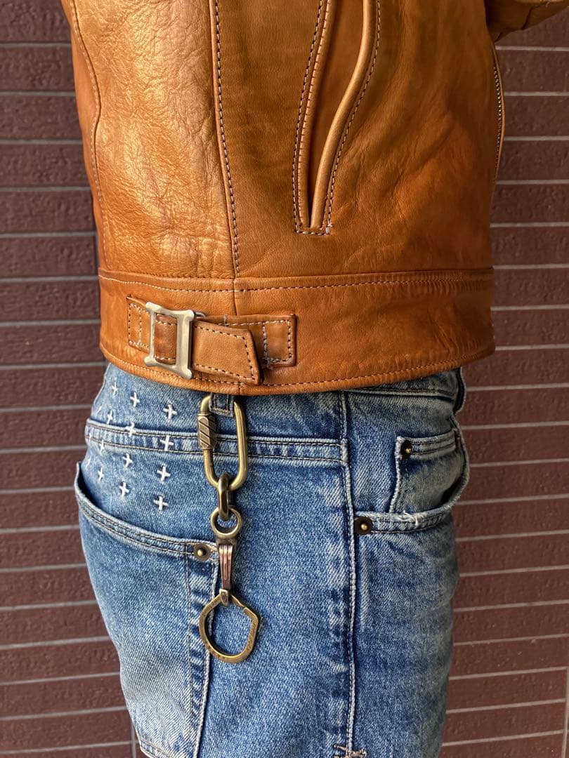 ブラス製刻印入りカラビナ　north&juddナスカン　ホースシューキーリング