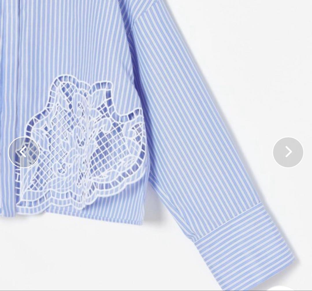 25ss アルアバイル エンブロイダリーポイントシャツ M スカラ ブルー