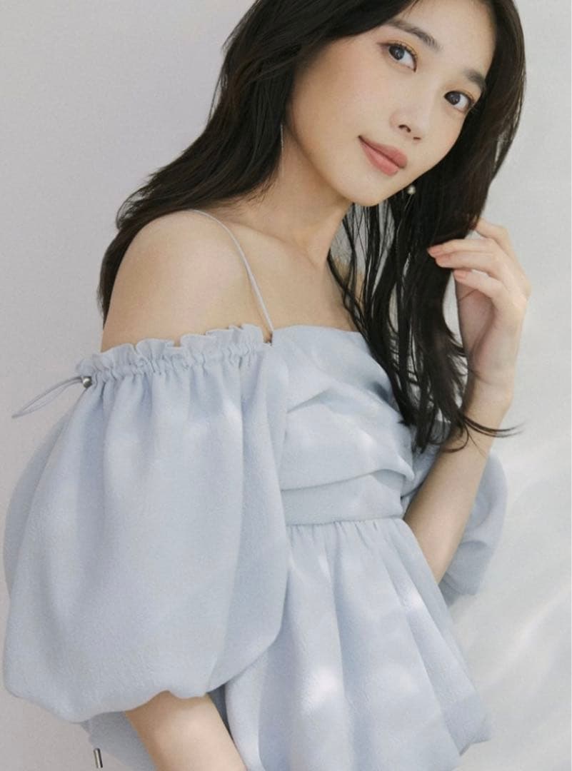 3wayオフショルパフスリーブブラウス