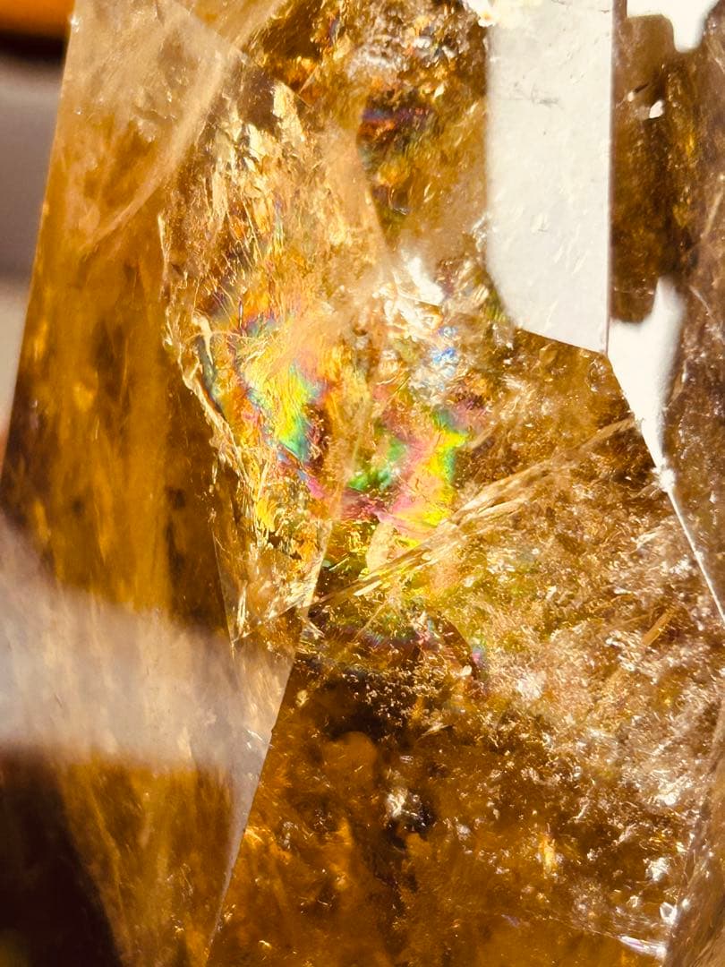 虹入り★シトリンスモーキー共生1300ｇ超え シトリンポイント