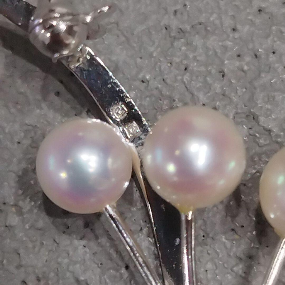 極美品 MIKIMOTO ミキモト パール ブローチ シルバー フォーマル