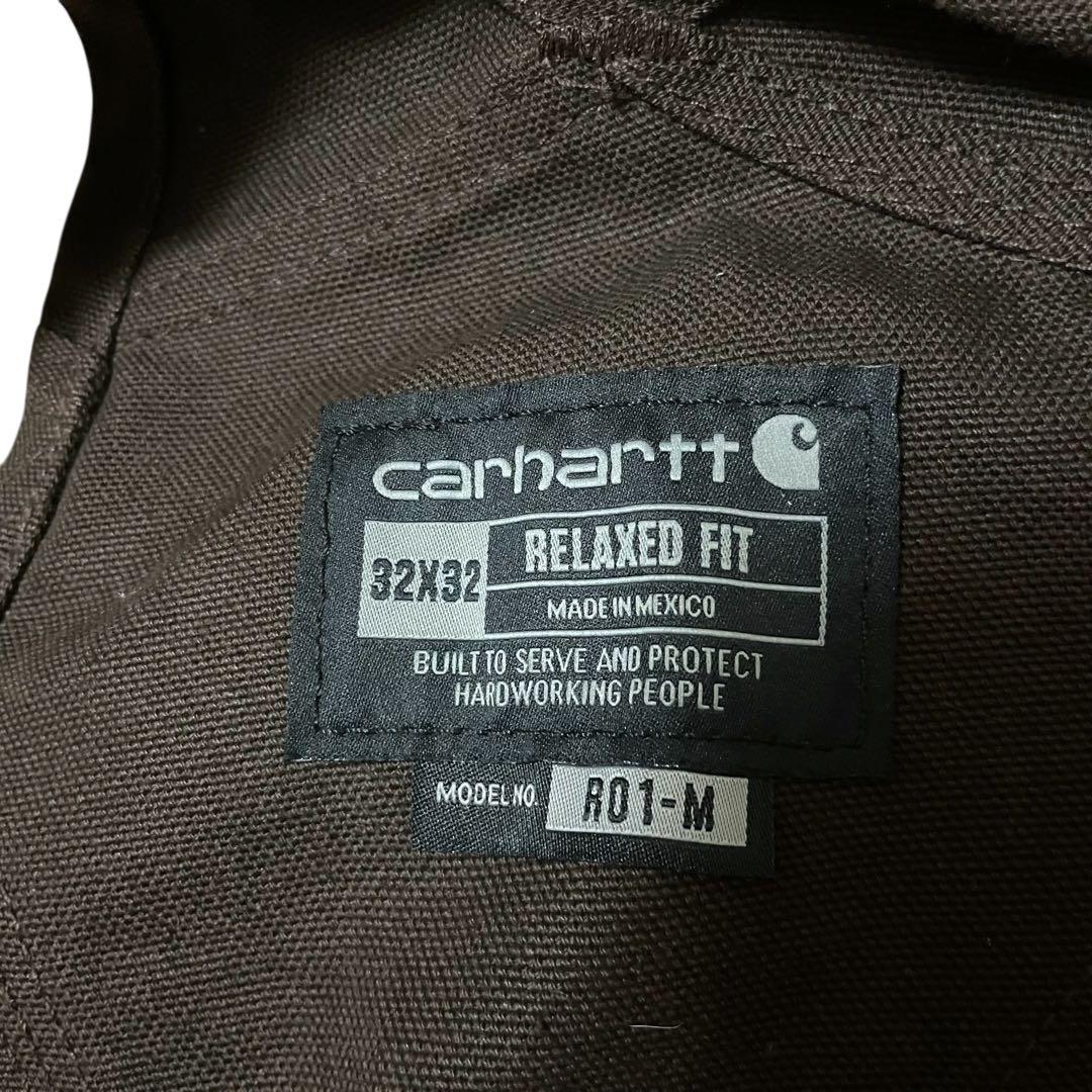 耐カーハートダックオーバーオールブラウンUSA古着ワークつなぎ