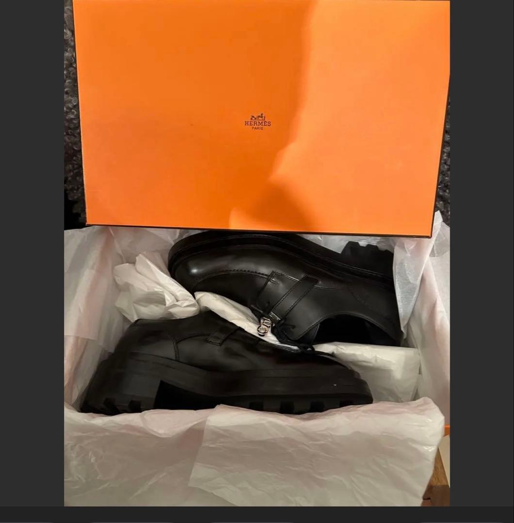 HERMESファースト ケリーローファーブラック39