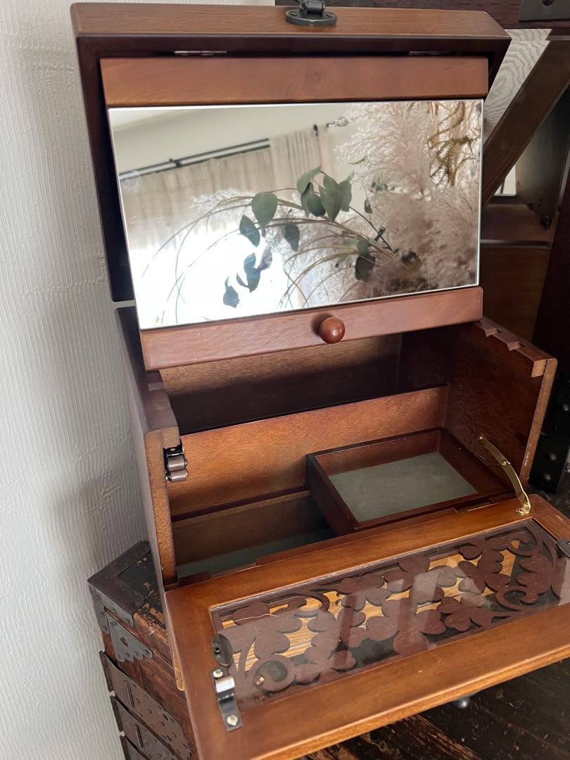 ナチュメイプル　メイクボックス　木製　和モダン　レトロ