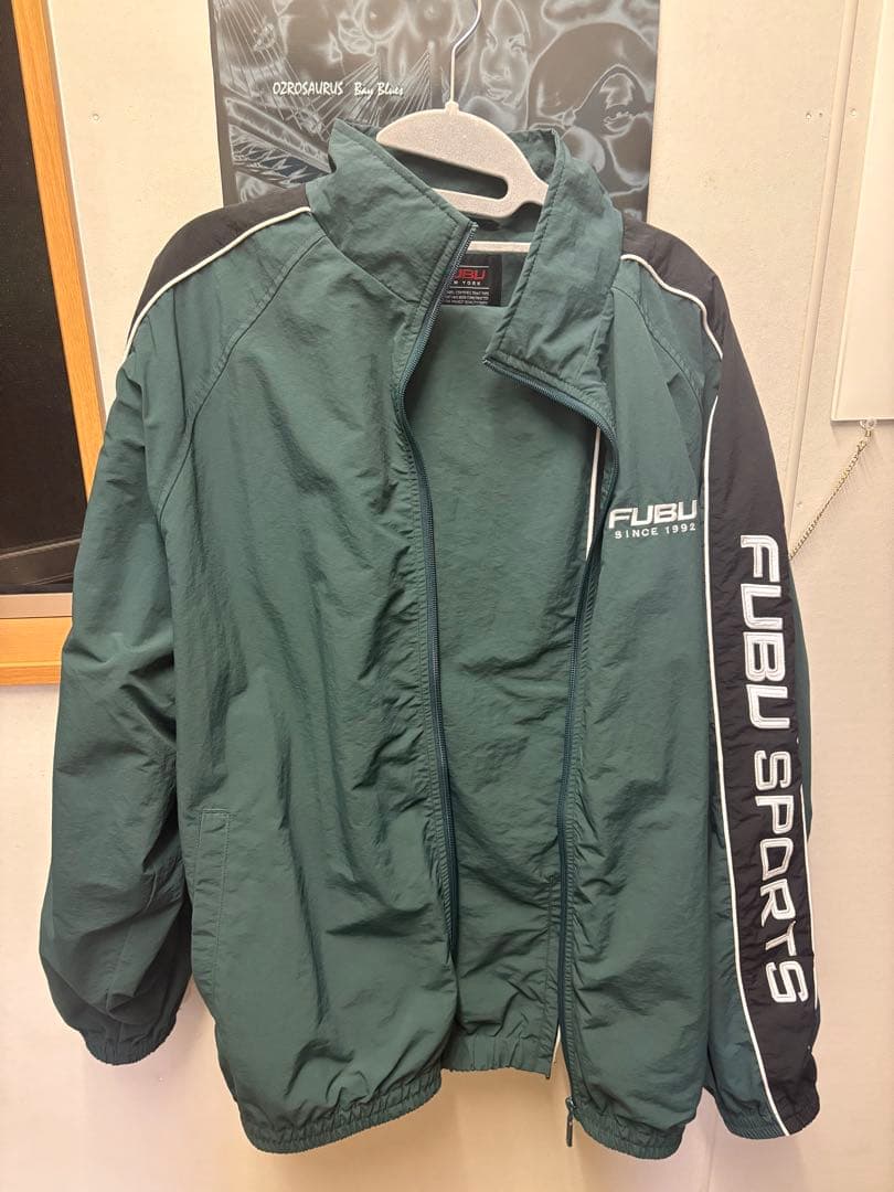 FUBU ナイロンジャケット L ダークグリーン セットアップ