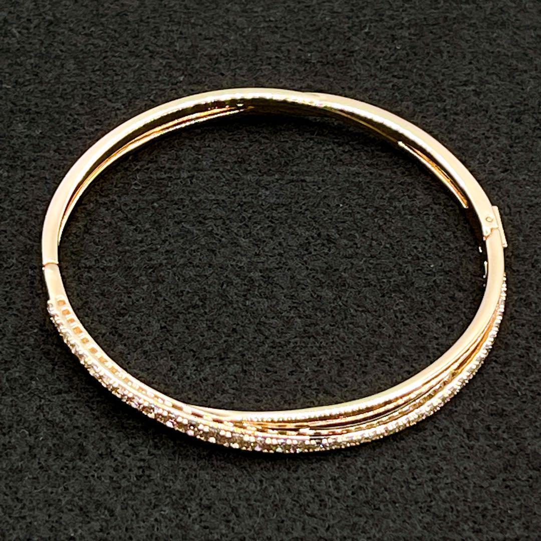 ✨極美品✨スワロフスキー SWAROVSKI ローズゴールドピンクバングル