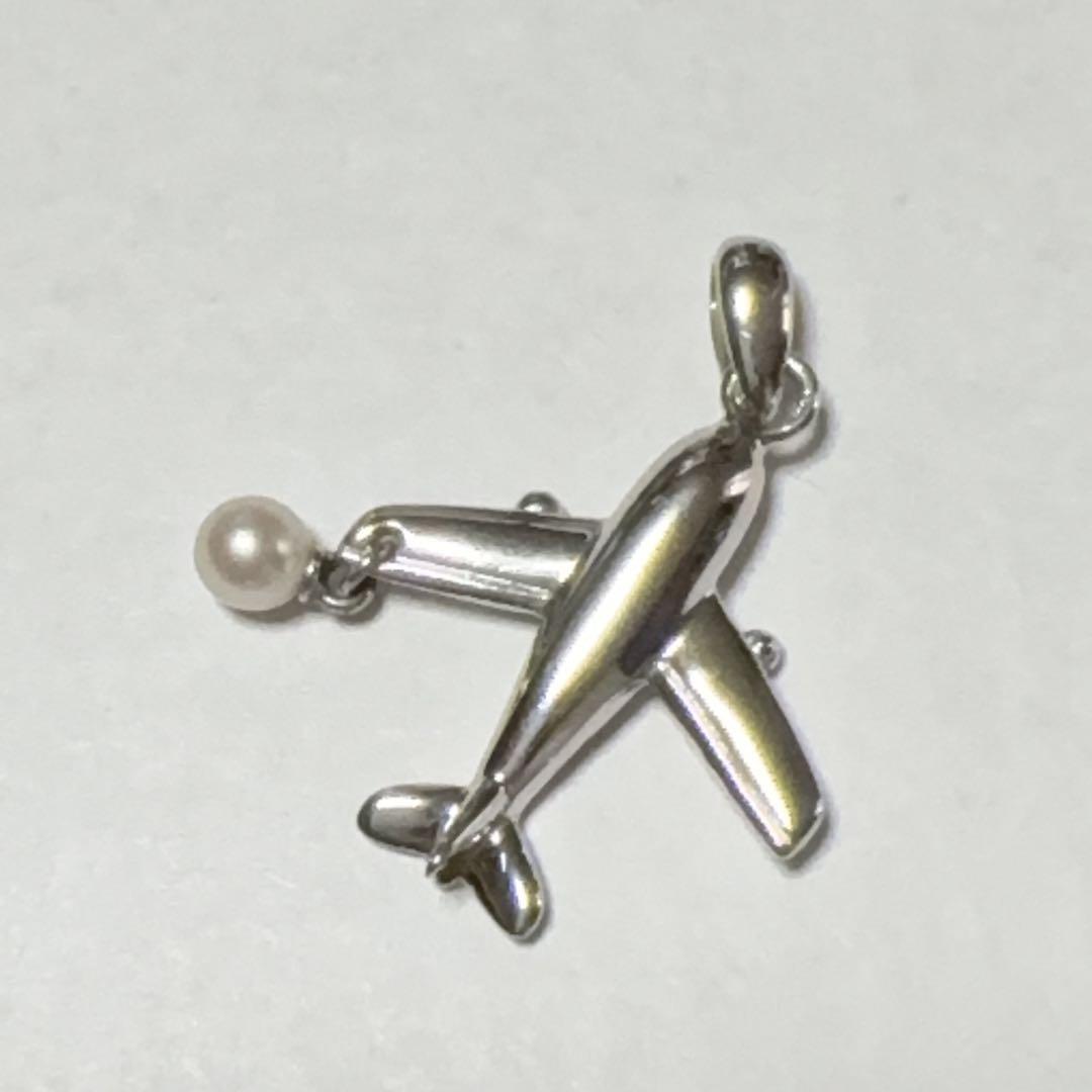 MIKIMOTO ミキモト パール ペンダントトップ　飛行機 JAL シルバー製