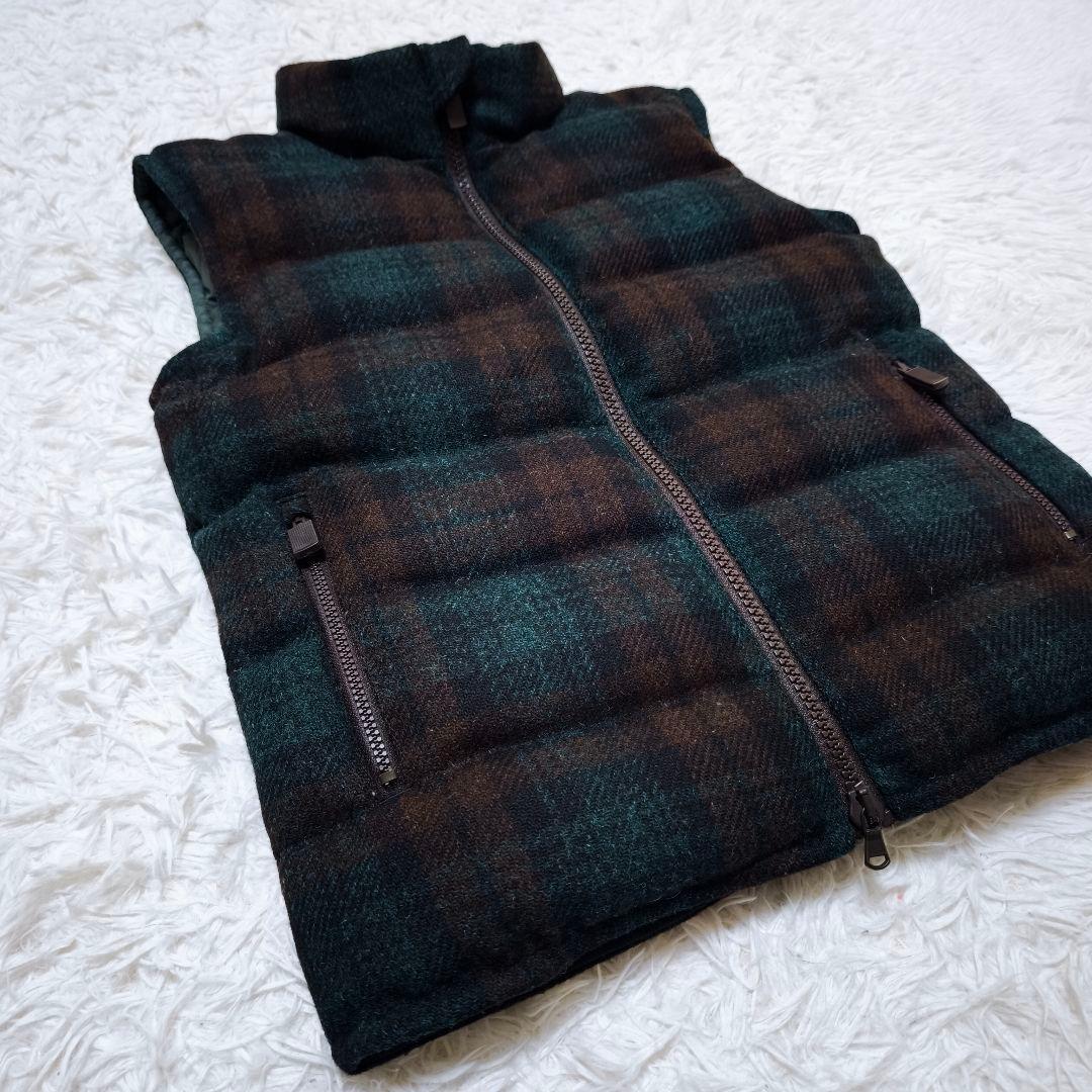 【美品】ASPESI × Harris tweed チェック柄 ダウンベスト M