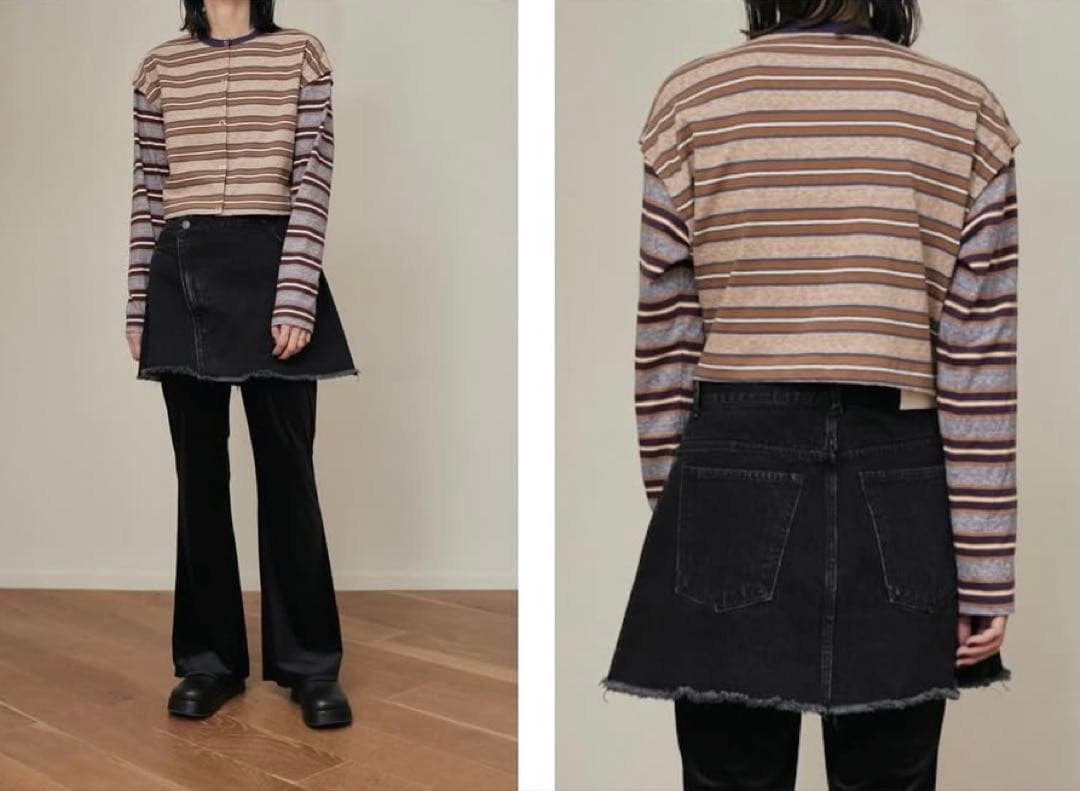 PHEENY 今季デニムAラインミニスカート