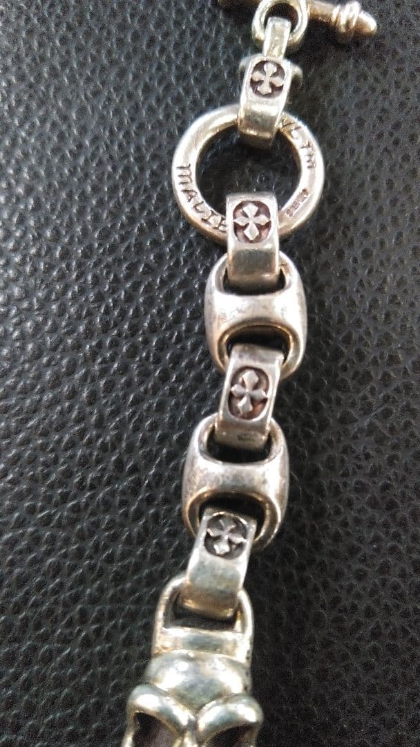 SILVER925 ビルウォールレザー　タイプスカルウォレットハンガー　44g