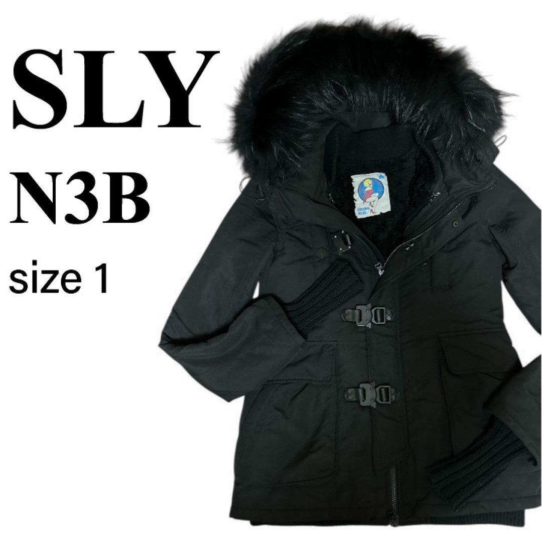 SLY N3B ダウン ラクーン 黒 ミリタリー Y2K