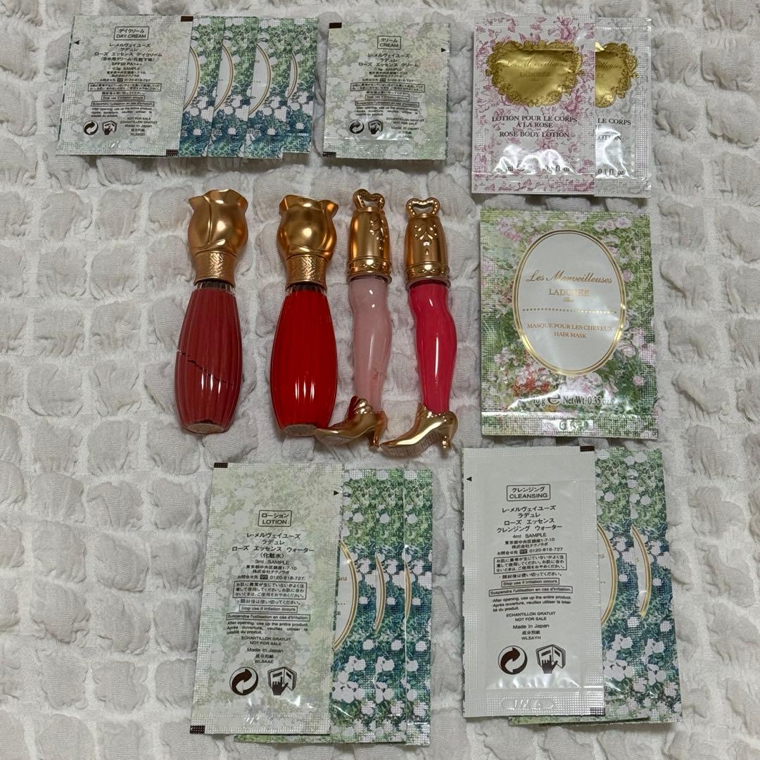 ラデュレ　リップ　グロス　4点セット　＋　サンプル品16点