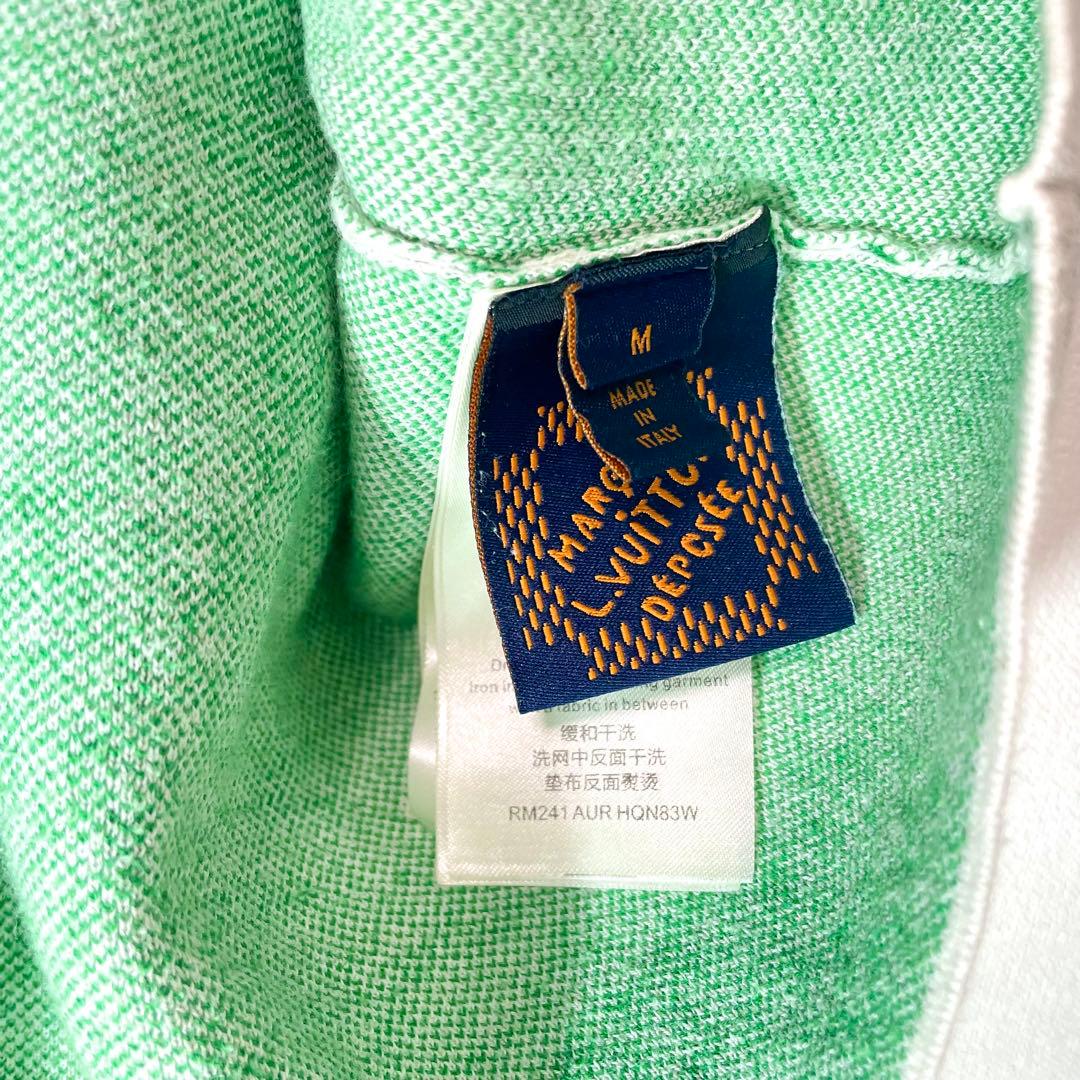 ルイヴィトン ダミエ ニット クルーネック Tシャツ グリーン　メンズ