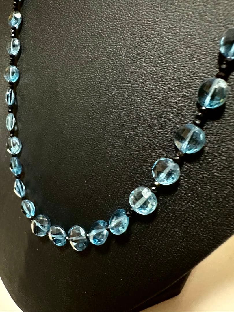 GSTVロンドンブルートパーズ&ブラックスピネルネックレス新品未使用品