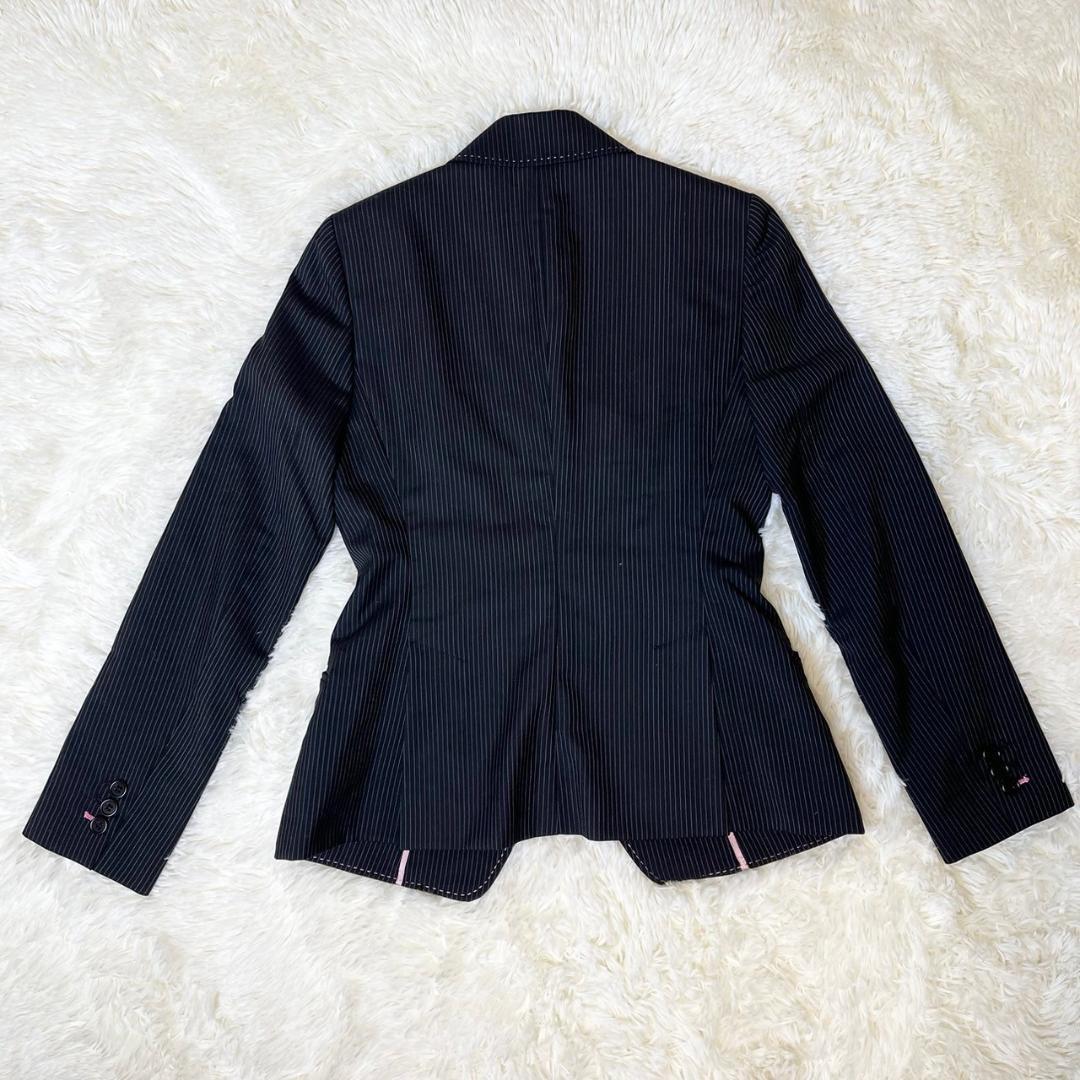ポールスミス スーツ ブラック ピンクステッチ ジャケット L スカート M