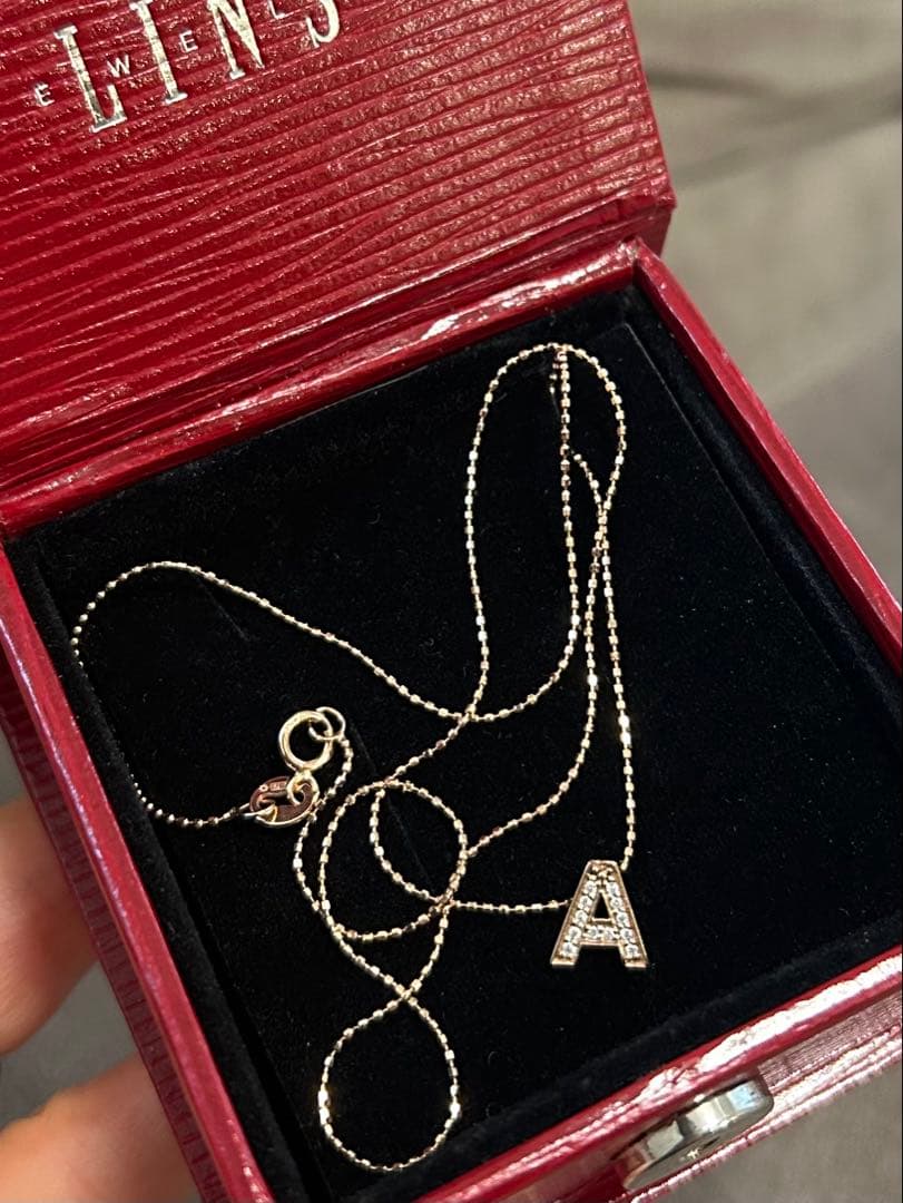 LIN'S ピンクゴールド 14金 ダイヤモンド ネックレス