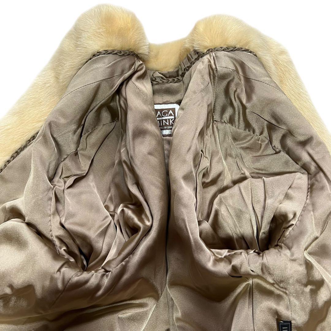 着丈80cm パールミンク リアルファーコート サガミンク 毛皮 11号