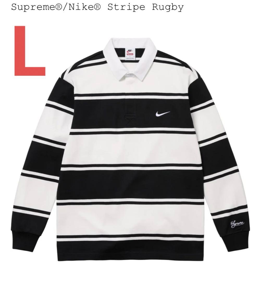 Supreme x Nike Stripe Rugby Black Lサイズ