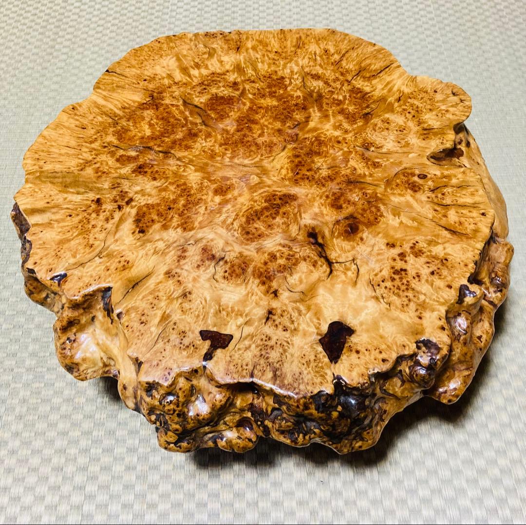 道産天然木　瘤　花台 香炉台 置物 テーブル　脚付