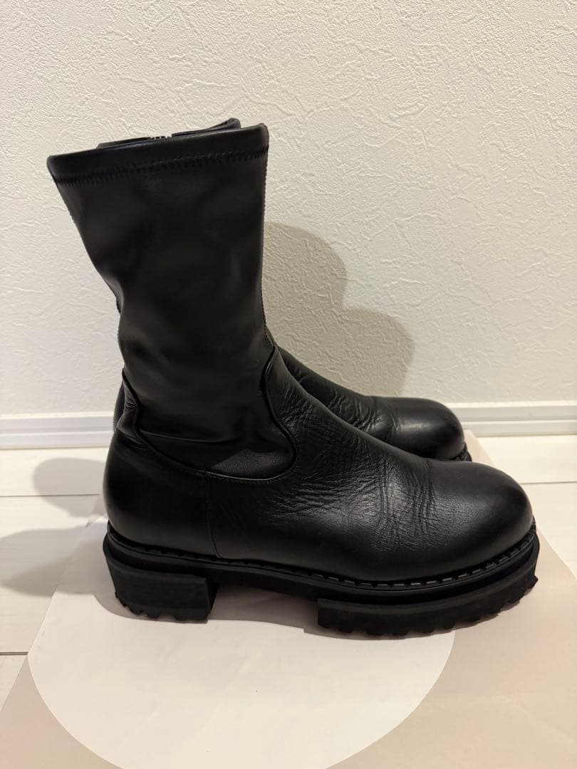 ＊ダイアナ＊黒 レザー 厚底 ジッパーショートブーツ