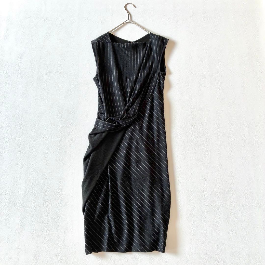 Max Mara　マックスマーラ　白タグ　ツイストワンピース　ウール混　40