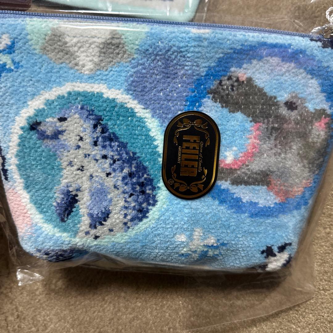 フェイラー アサヒヤマアクアフレンズ ポーチ(大)&ハンカチ（取扱店舗限定）