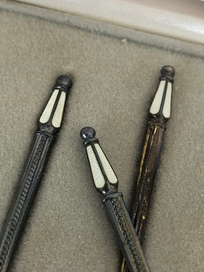 アントン ミケルセン　純銀製　デミタススプーン6客　七宝　ジョージジェンセン　銀