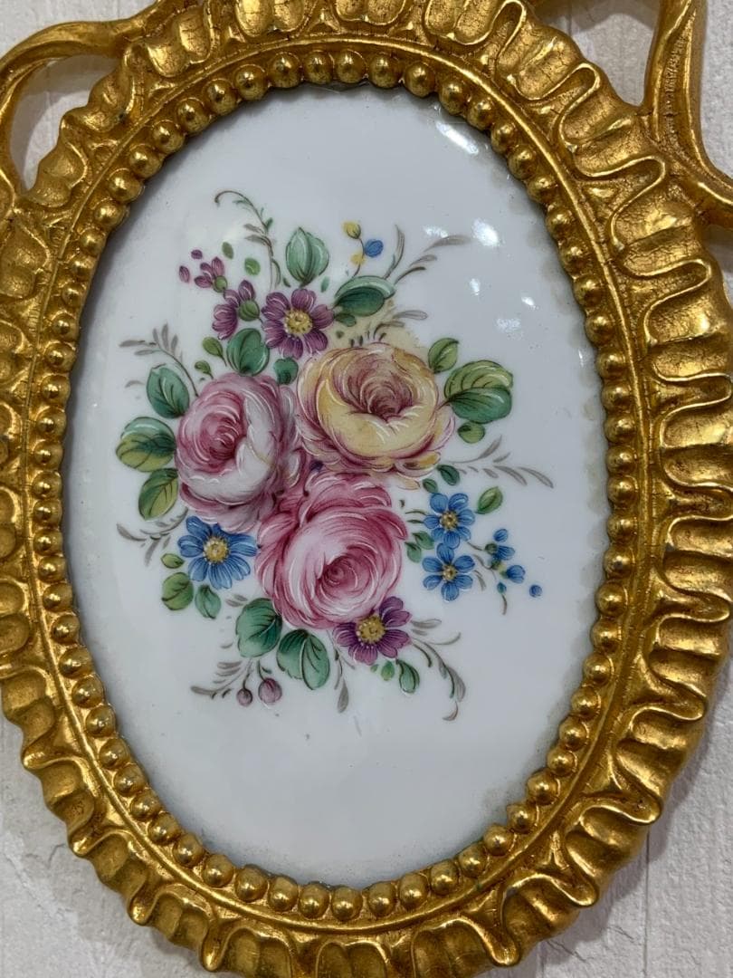 イタリア製 ウォールデコ ローズガーデン ヴェルサイユ宮殿 薔薇 陶器 アート