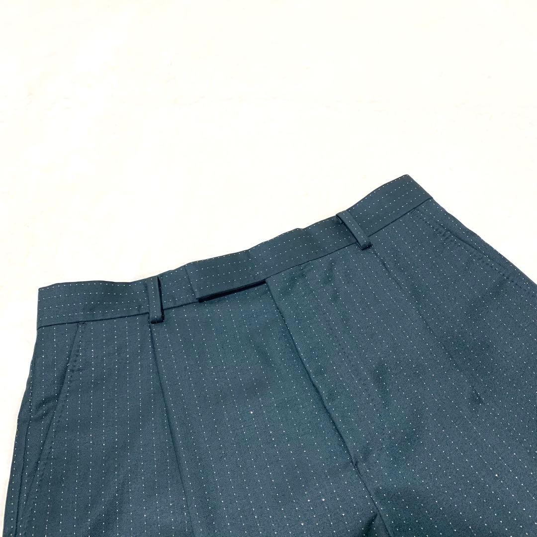 WACKO MARIA DORMEUIL別注 ラメ スラックス パンツ 濃緑 S