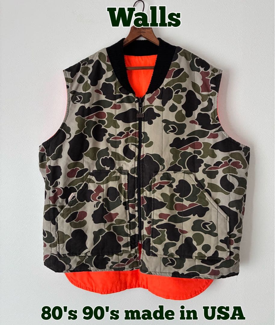 Walls ベスト　リバーシブルベスト　ダックハンターカモ　USA製　フルジップ