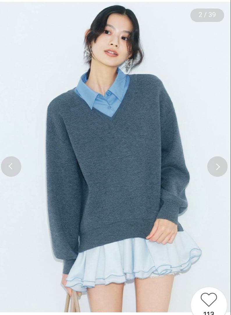 お値下げ‼️LILY BROWN シャツドッキングフリルミニワンピース