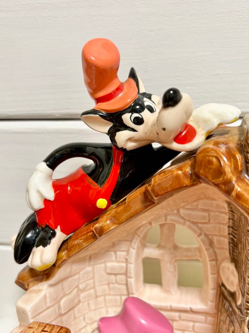 レトロ★ 三匹の子ぶた 陶器 オルゴール ディズニー