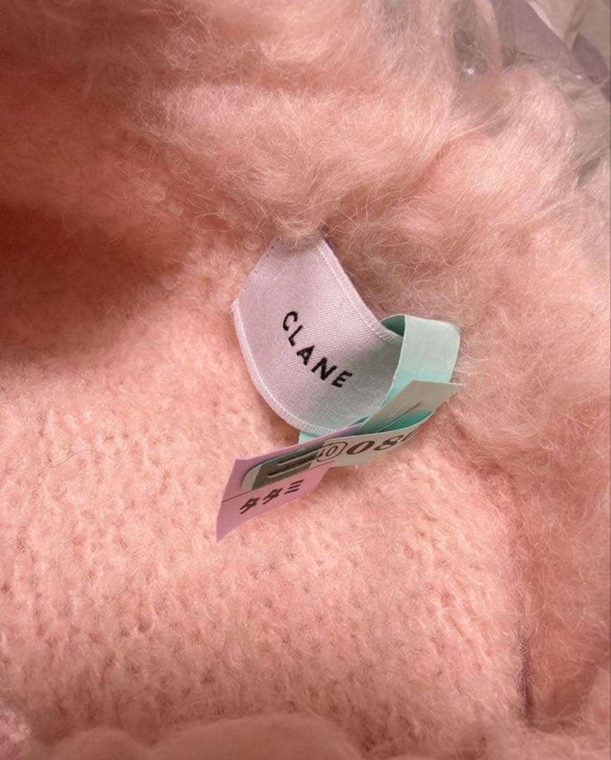 CLANE シャギーショートニットカーディガン　ピンク