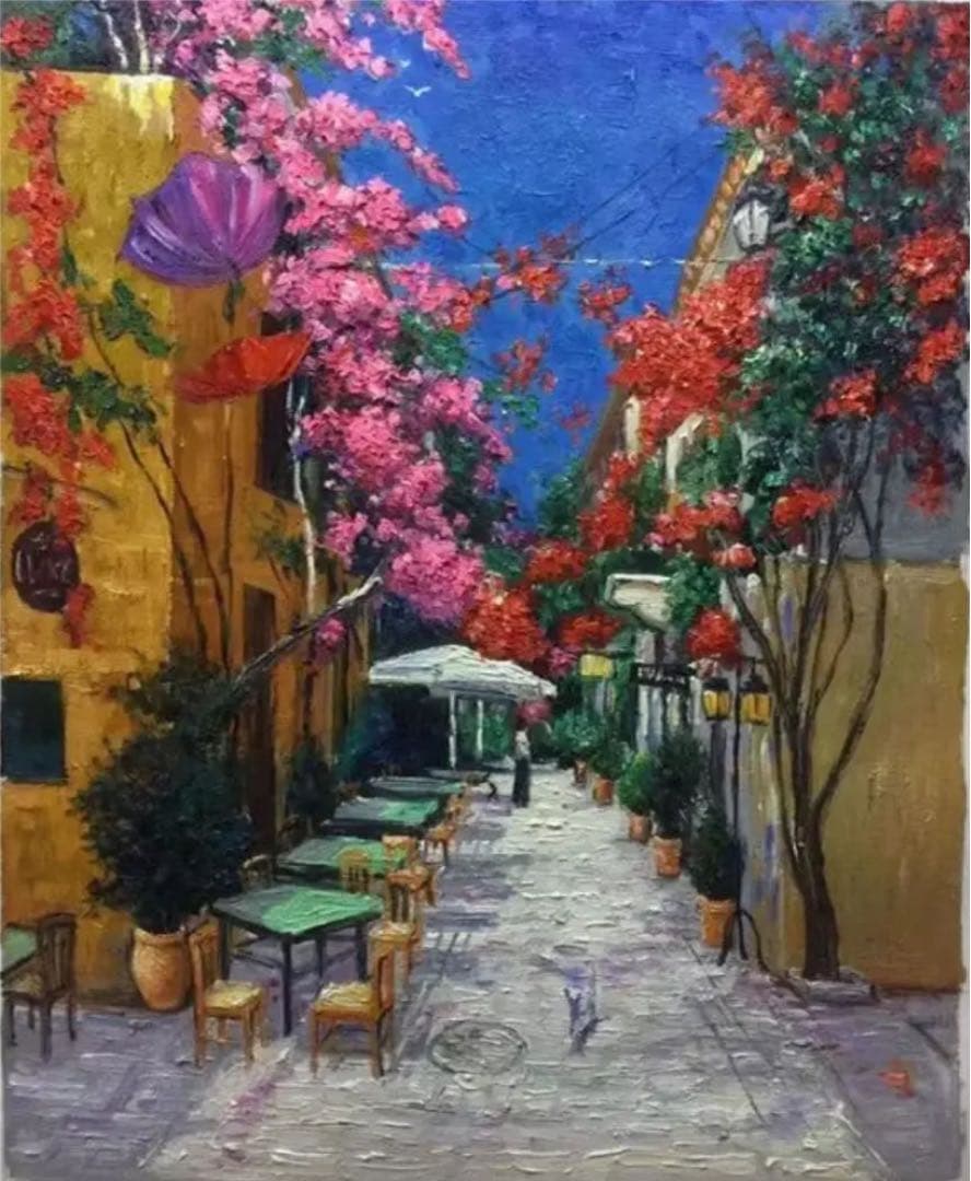 [新品未使用] 手描き油彩画　ヨーロッパ風景