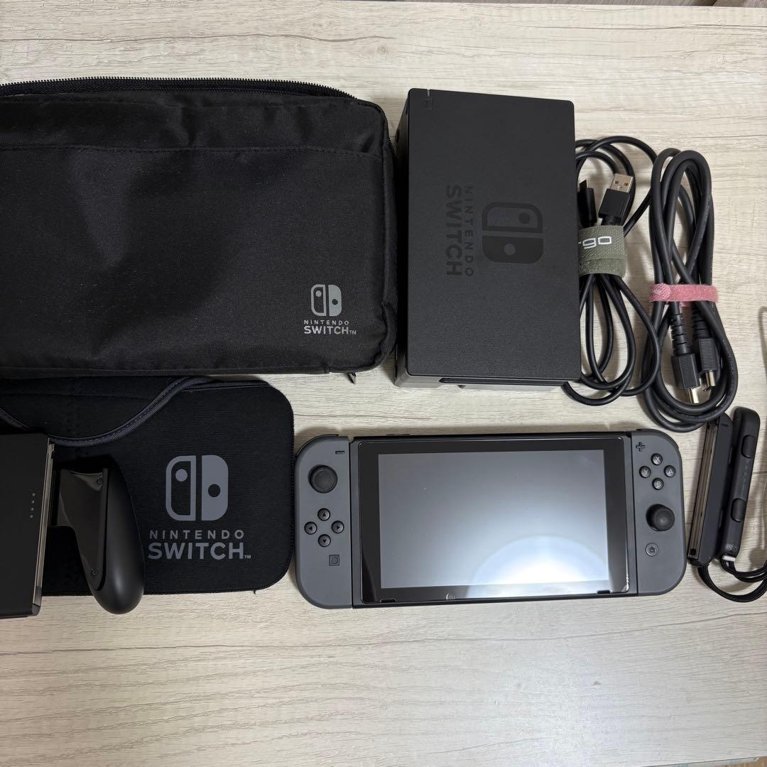 Nintendo Switch 本体 グレー (付属品・ポーチ付き)