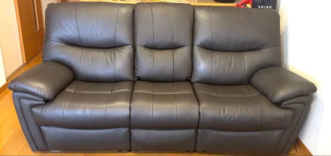 YES140001 ダークブラウン 3人掛け 電動リクライニングソファ