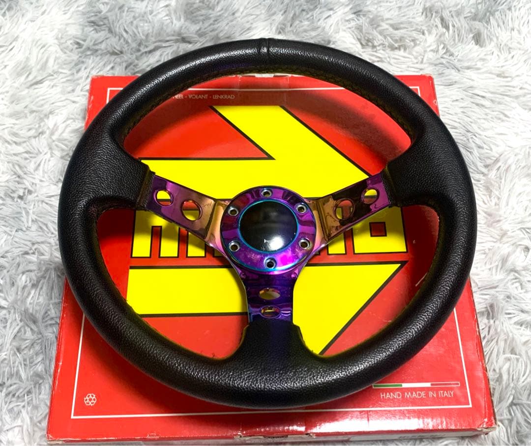 希少　ネオクロームスポーク　レザーステアリング　350mm 即納◎